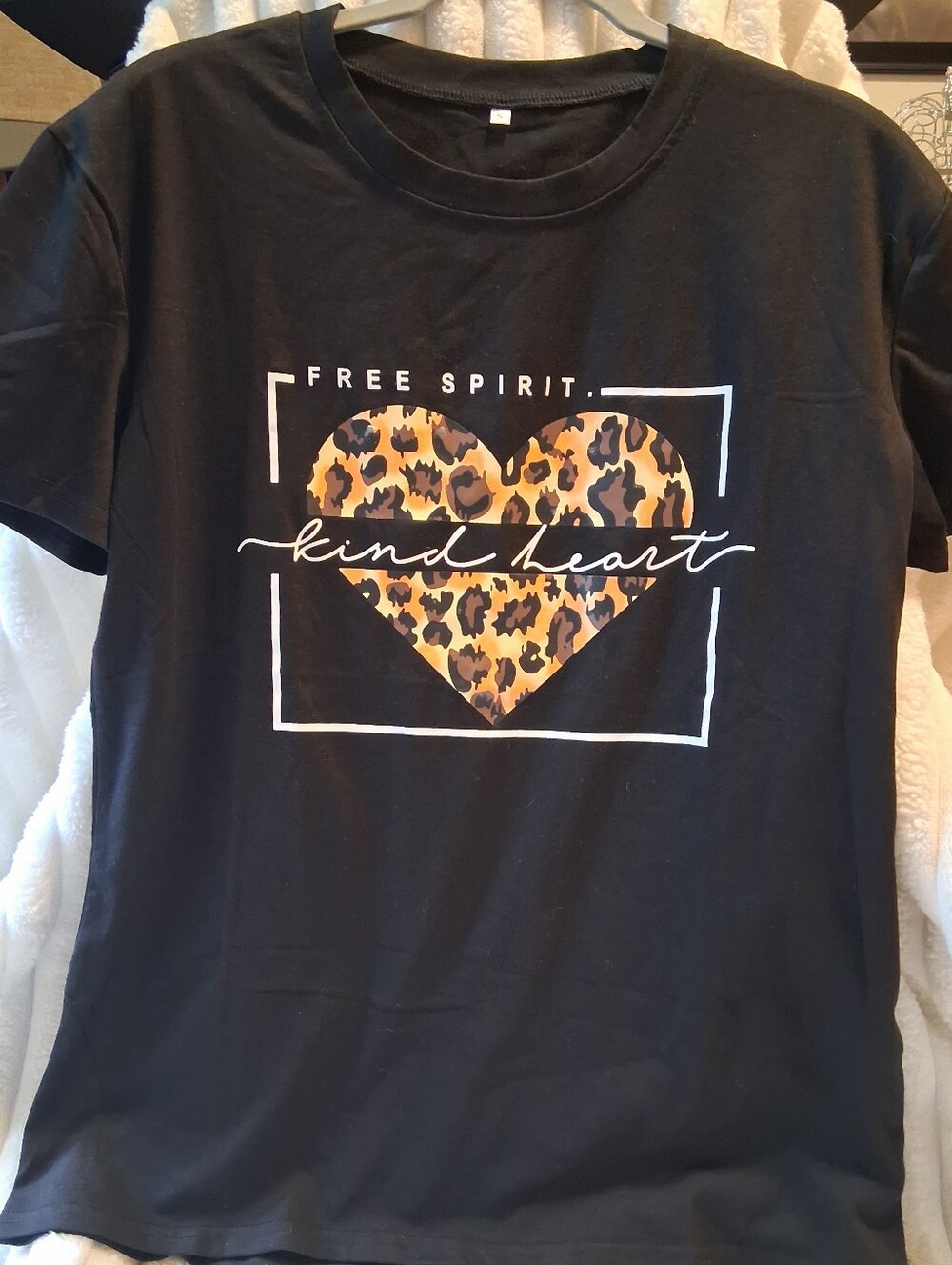 'Kind Heart' Leopard Graphic Tee - Black